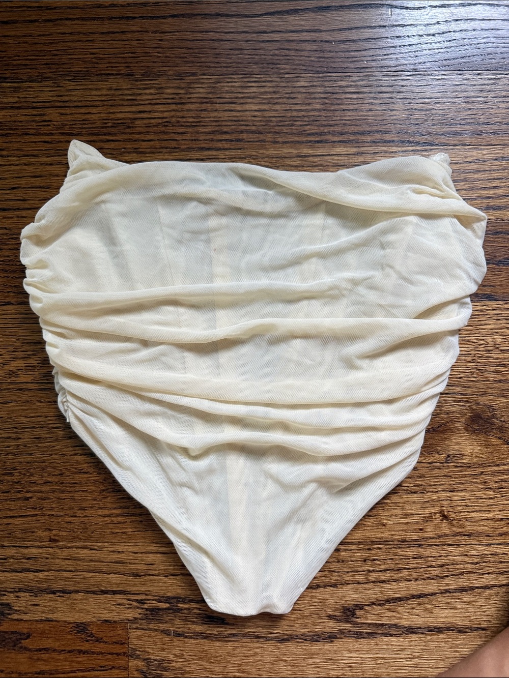 Cream gauzy corset top with boning